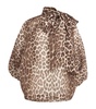 Silk Leopard Billow Blouse