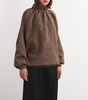 Oversized Pleated-Neck Sweater