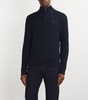 Cotton Cable-Knit Polo Pony Sweater