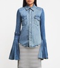 Denim Bell-Sleeve Shirt