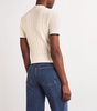 Wool-Cashmere Eyelet Polo Top