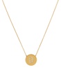 Yellow Gold and Diamond Letter Disc D Necklace