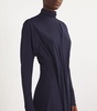 Long-Sleeve Draped Gown