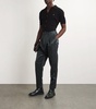 Linen-Blend Shiny Trousers