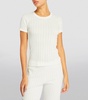 Rib-Knit Pointelle T-Shirt