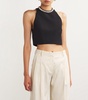 Rhinestone-Neck Crop Top