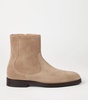 Suede Zip-Up Boots