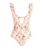 Frilled-Neck Paisley Print Swimsuit