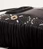 Leather Embellished M Top Handle Bag