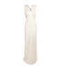 Satin Gathered-Shoulder Gown 