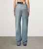 Light-Wash Draped Jeans