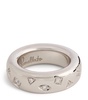 Rhodium-Plated White Gold and Diamond Medium Iconica Ring