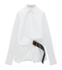 Cotton Poplin Jacquard Belted Shirt 