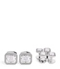 Rhodium-Plated Halo Cufflink and Studs Set