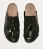 Patent Leather Tassel Loafer Mules