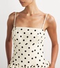 Taffeta Polka-Dot Midi Dress