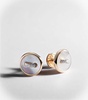 Pom Pom Dot 18kt rose gold earrings with mother of pearl and diamonds