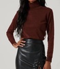 alden turtleneck sweater in rust