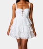 suzanne lace mini dress in ivory eyelet