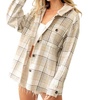 hooded flannel jacket in oatmeal multi