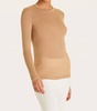 cashmere long sleeve crew tee in camel