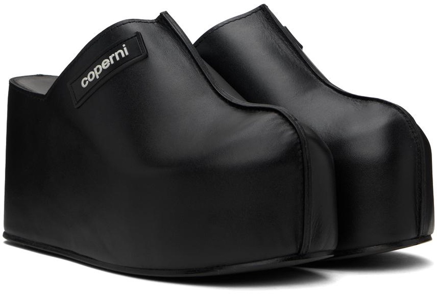 Black Branded Wedge Clogs