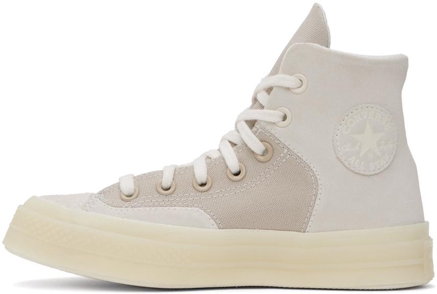 Off-White & Taupe Chuck 70 Marquis Mixed Materials Sneakers