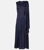 Bow-detail polka-dot maxi dress