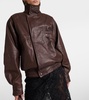 Leather bomber jacket