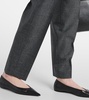 Pleated wool-blend pants