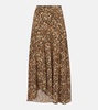 Sakura leopard-print silk-blend midi skirt