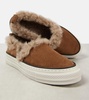 Shearling-lined suede slip-on shoes