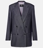 Striped wool-blend blazer