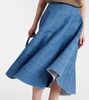 Grace paneled denim midi skirt