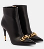 Chain leather ankle boots