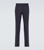 Mid-rise linen tapered pants