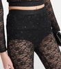 High-rise lace leggings