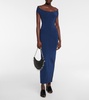 Off-shoulder wool-blend Lurex® gown