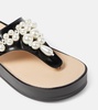 Embellished leather thong sandals