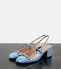 Horsebit patent leather slingback pumps