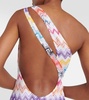 Zig-zag one-shoulder swimsuit