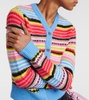 Striped wool-blend cardigan 