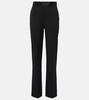 High-rise wool-blend straight pants