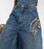 Claw embellished cutout jeans