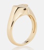 14kt yellow gold heart ring with diamonds