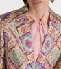 Printed single-breasted silk blazer