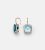 14kt gold earrings with topaz and diamonds