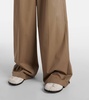 Cotton and silk gabardine wide-leg pants