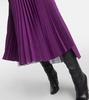 Pleated jersey midi skirt