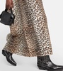 Leopard-print voile maxi dress